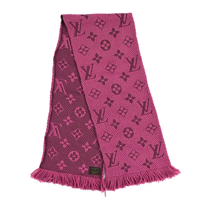 Louis Vuitton Wool Silk Logomania Scarf Pink 2 of 3