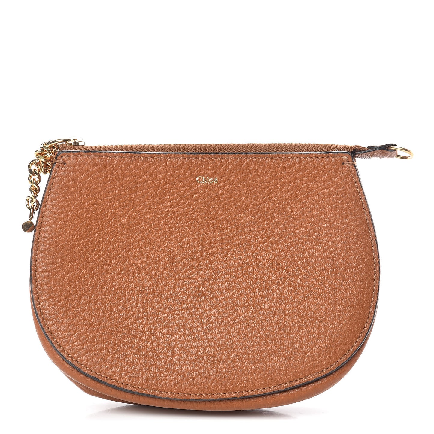 Grained Calfskin Drew Pouch Caramel