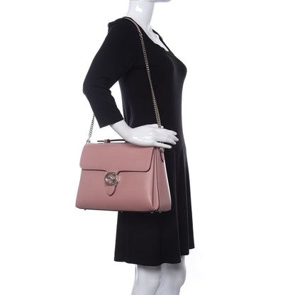 Gucci Dollar Calfskin Medium Interlocking G Top Handle Shoulder Bag Soft Pink 2 of 11