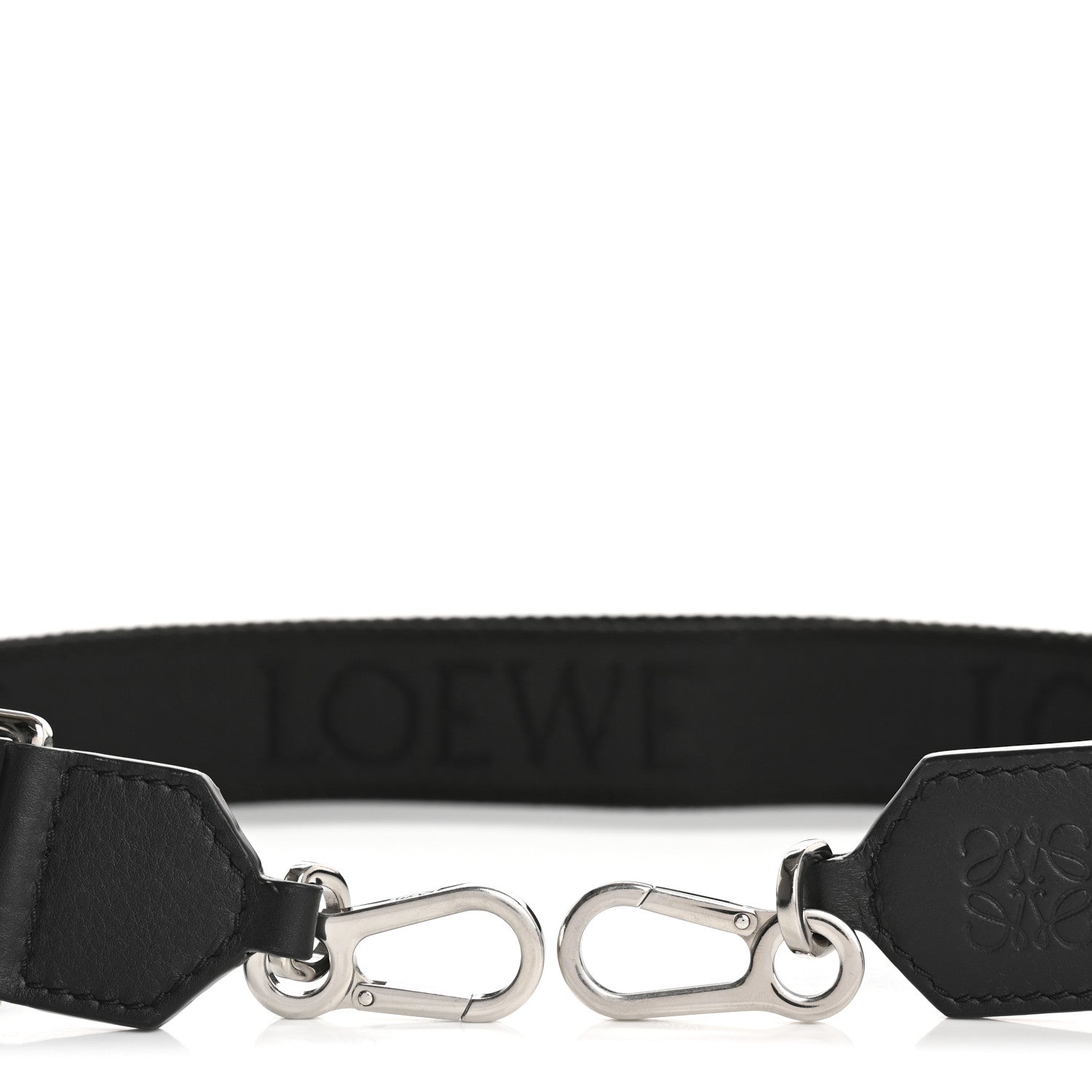 Loewe Calfskin Jacquard Webbing Anagram Strap Black 5 of 7