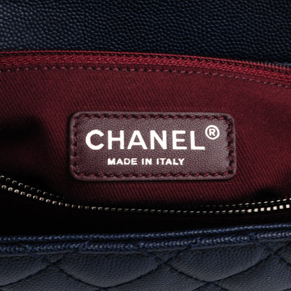 Chanel Caviar Quilted Large Coco Handle Flap Navy 7 of 8