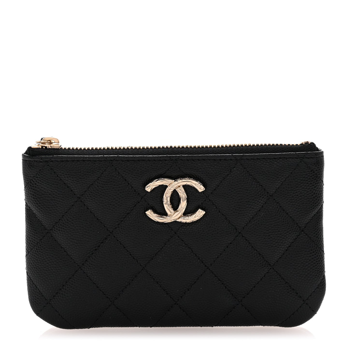 Caviar Quilted CC Small Pouch Black