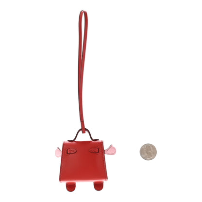 Hermes Tadelakt Chevre Mysore Kelly Quelle Idole Bag Charm Rose Sakura Sanguine Nata Sesame 2 of 5