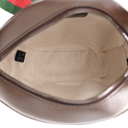 Gucci X ADIDAS Crystal Vintage Monogram Textured Dollar Calfskin Web Trefoil Small Ophidia Round Shoulder Bag Mid Natural Nut Off White New Acero 5 of 10