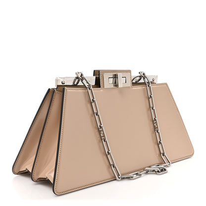 Fendi Patent Peekaboo Cut Beige Amid 3 of 12