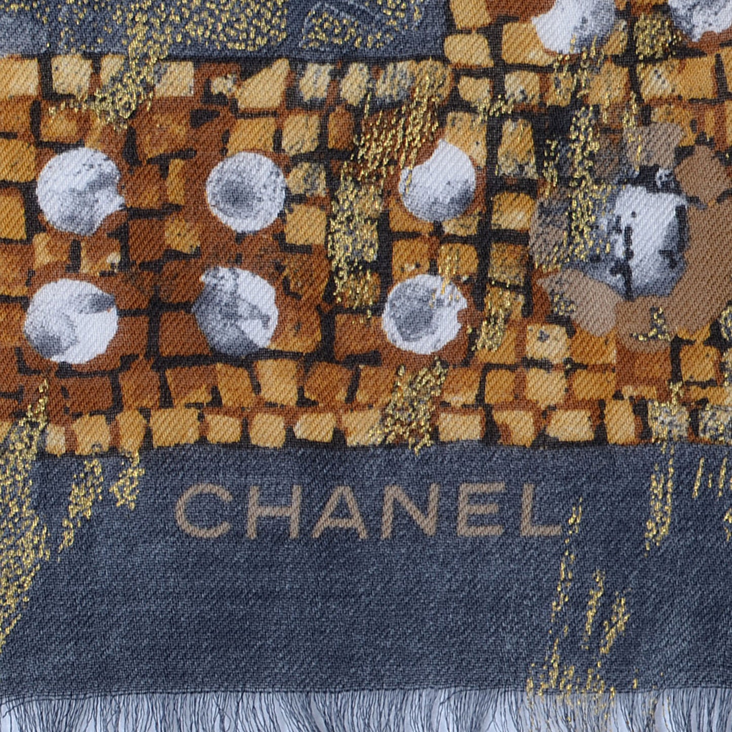 Cashmere Mosaic CC Logo Scarf