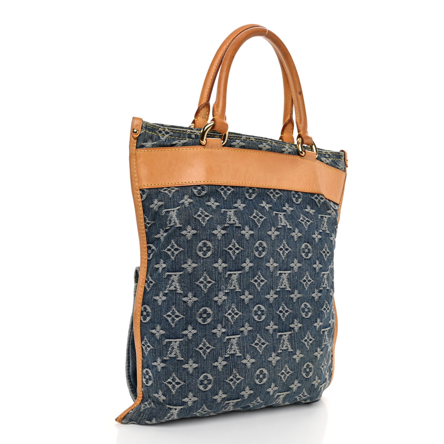 Louis Vuitton Monogram Denim Sac Plat Blue 3 of 14