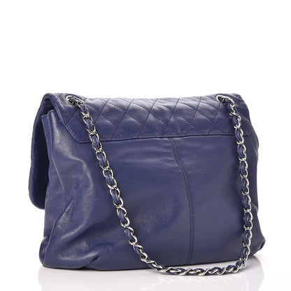 Chanel Shiny Lambskin Quilted Large Trianon Messenger Flap Blue 3 of 8