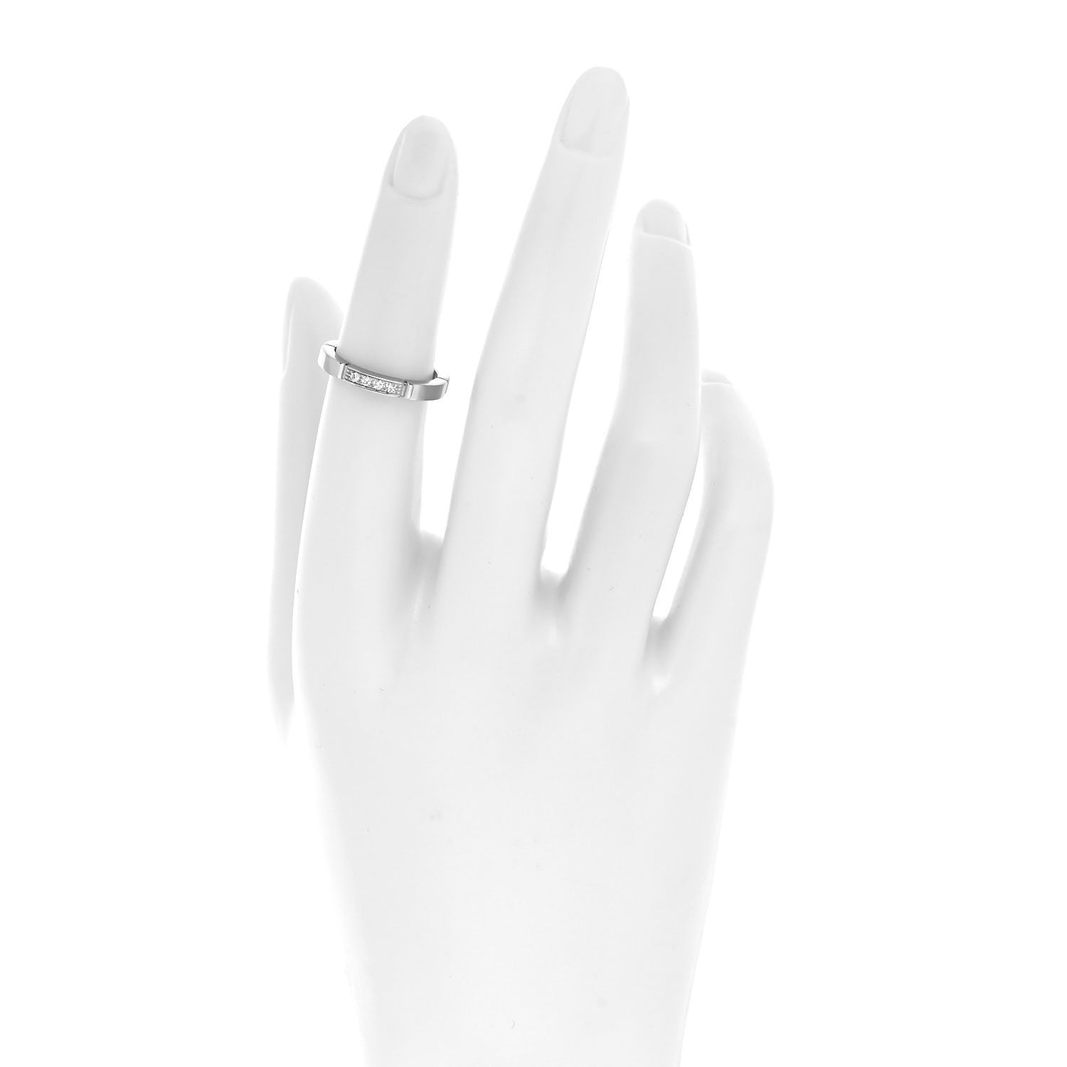 Cartier 18K White Gold Diamond Maillon Panthere Wedding Band Ring 49 5 2 of 4