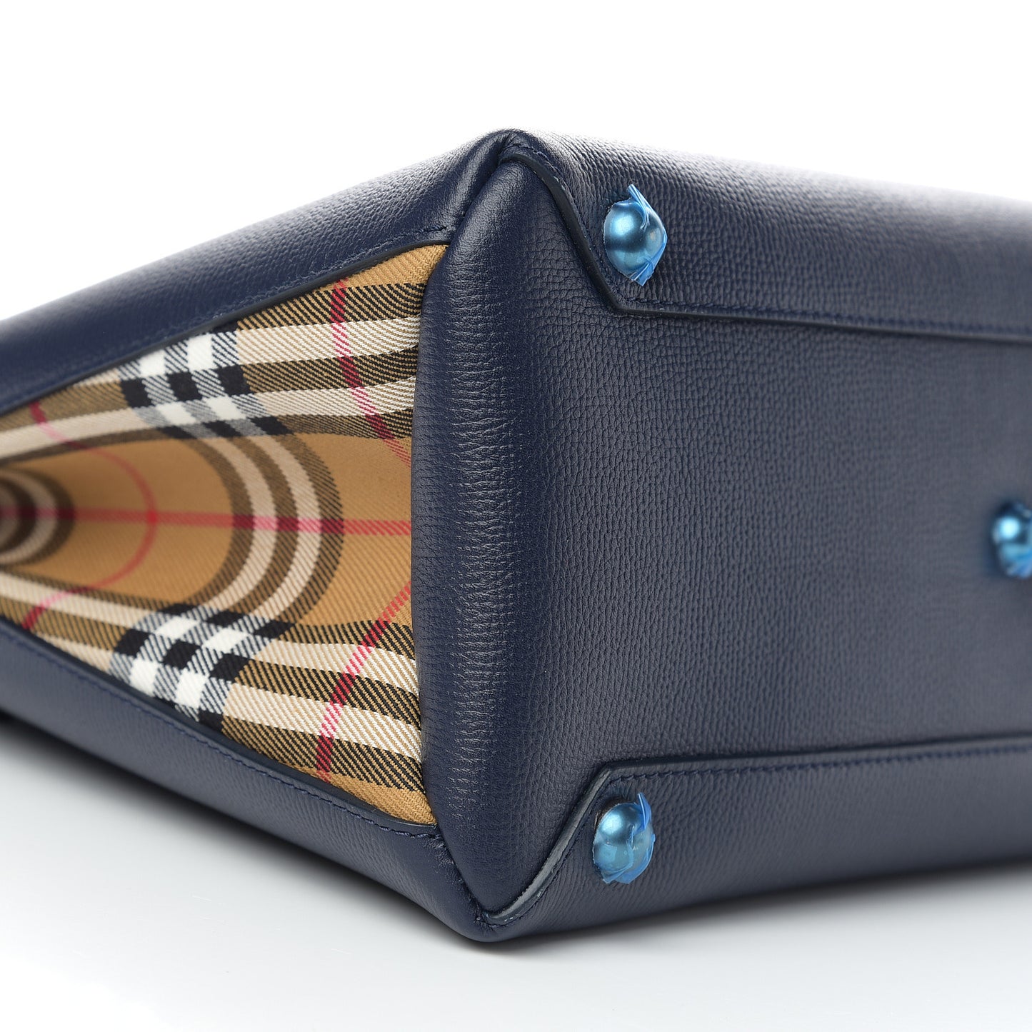Derby Calfskin Vintage Check Medium Banner Tote Regency Blue