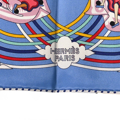 Hermes Silk Carres Volants Scarf 70 Bleu Myosotis White 3 of 3
