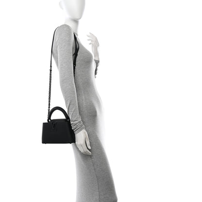 Louis Vuitton Taurillon Capucines Mini Matte Black 2 of 9