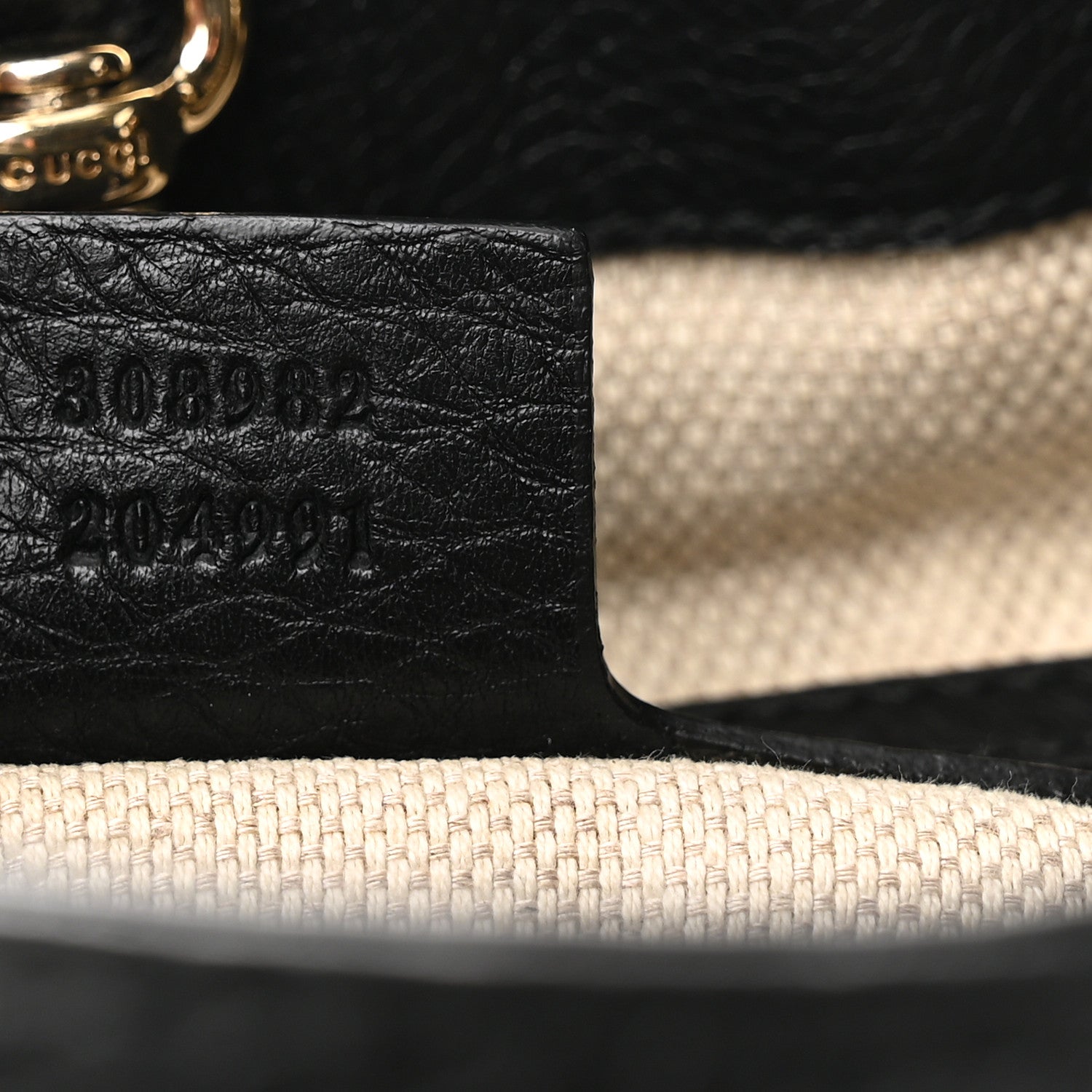 Gucci Pebbled Calfskin Medium Soho Chain Shoulder Bag Black 7 of 10