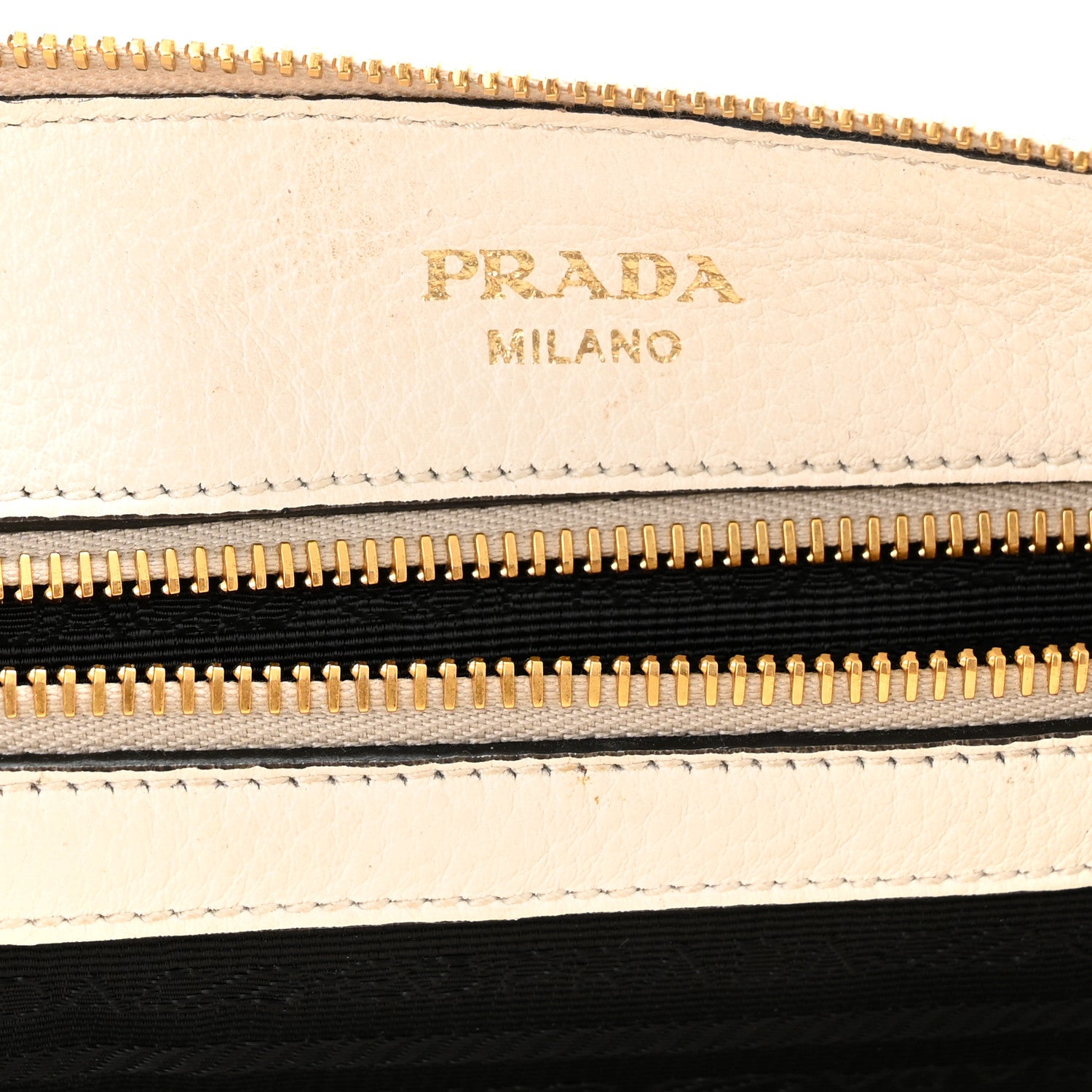Prada Vitello Daino Zippered Shoulder Bag White 6 of 12