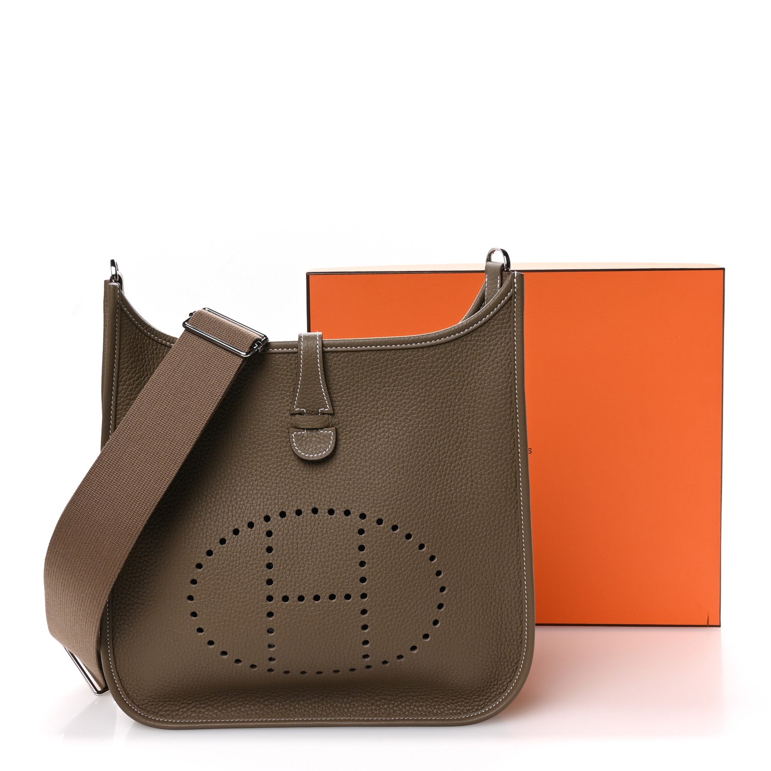 Hermes Taurillon Clemence EVELYNE III PM Etoupe 11 of 11
