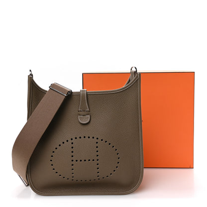 Hermes Taurillon Clemence EVELYNE III PM Etoupe 11 of 11