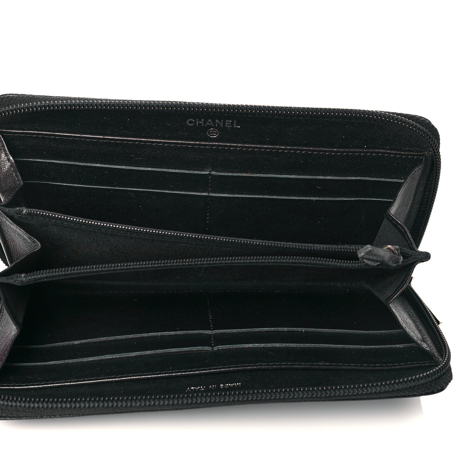 Chanel Caviar Large Timeless CC Zip Around Wallet Black 5 of 9