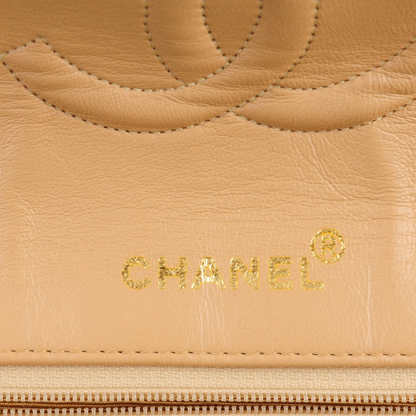 Lambskin Flap Shoulder Bag Beige