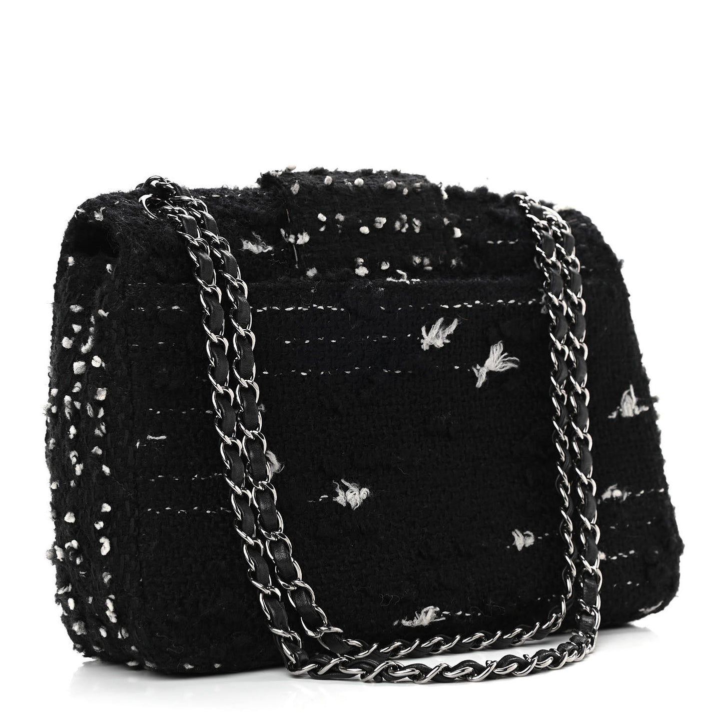 Tweed Elementary Chic Flap Black White