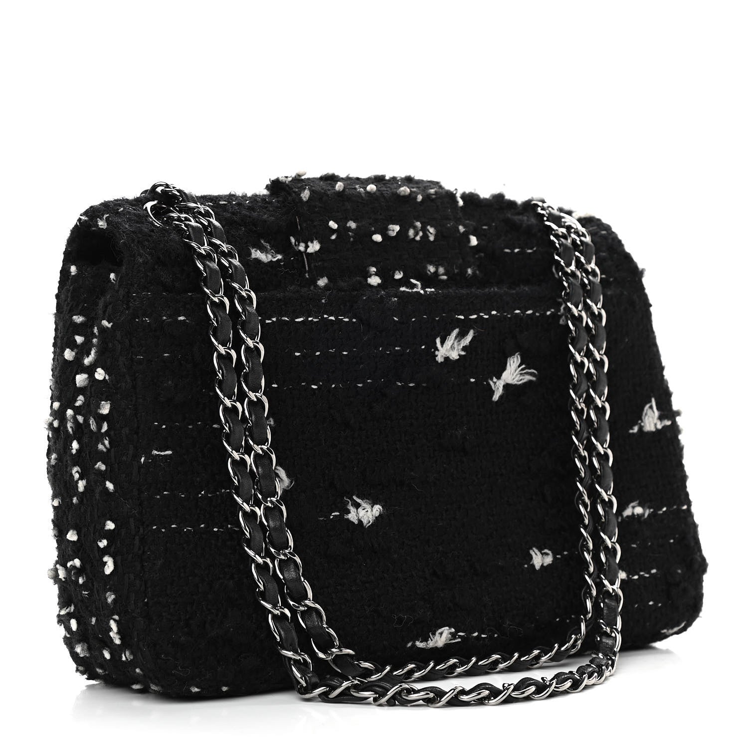 Chanel Tweed Elementary Chic Flap Black White 2 of 11