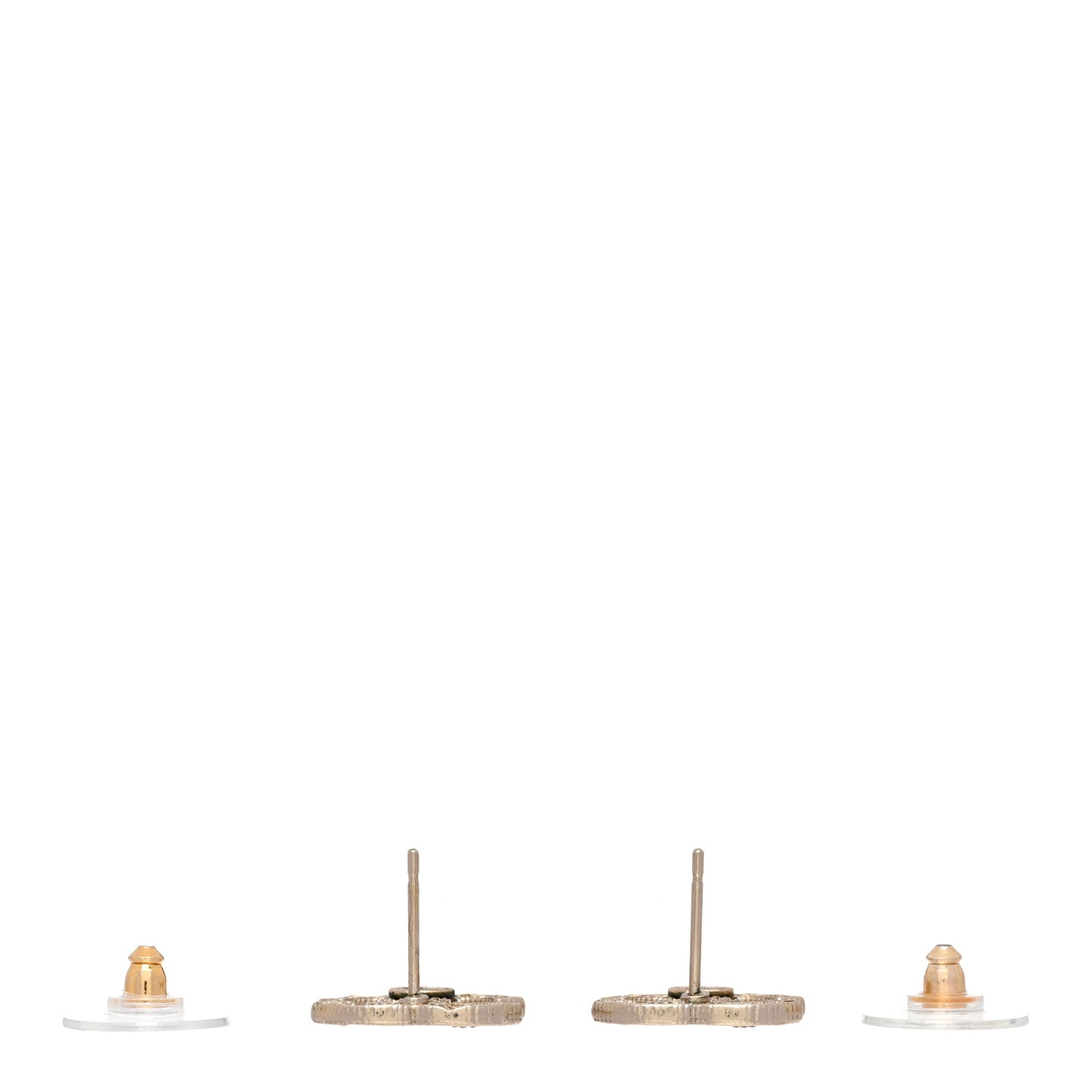 Tweed Effect CC Earrings Gold