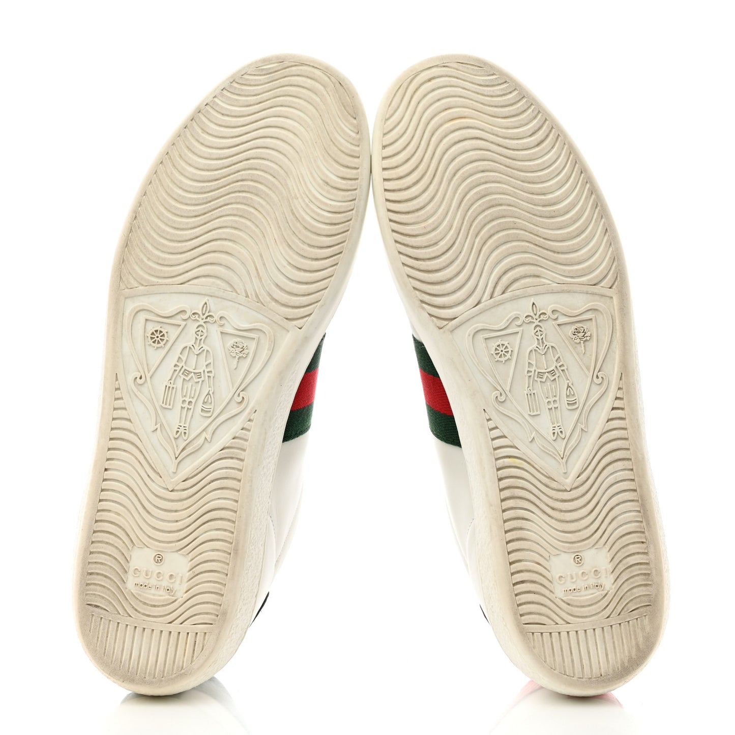 Calfskin Ayers Bee Embroidered Womens Ace Sneakers 38 White Green