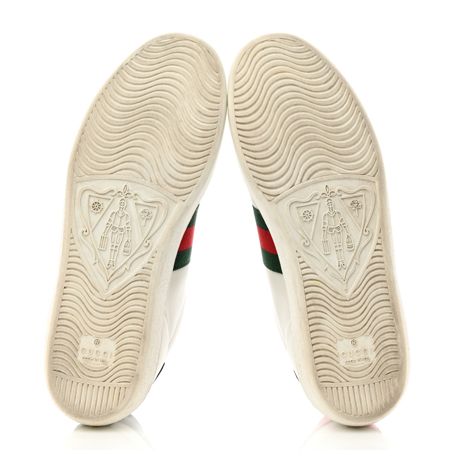 Gucci Calfskin Ayers Bee Embroidered Womens Ace Sneakers 38 White Green 5 of 8