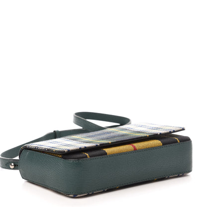 Burberry Canvas Tartan Mix Hampshire Wallet on Chain Green Multicolor 4 of 10