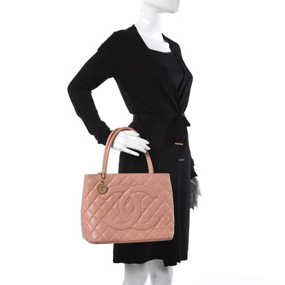 Chanel Caviar Medallion CC Tote Light Pink 2 of 11
