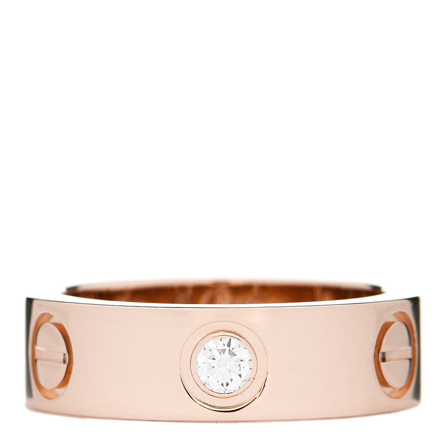 18K Pink Gold 3 Diamond 5.5mm LOVE Ring 49 5