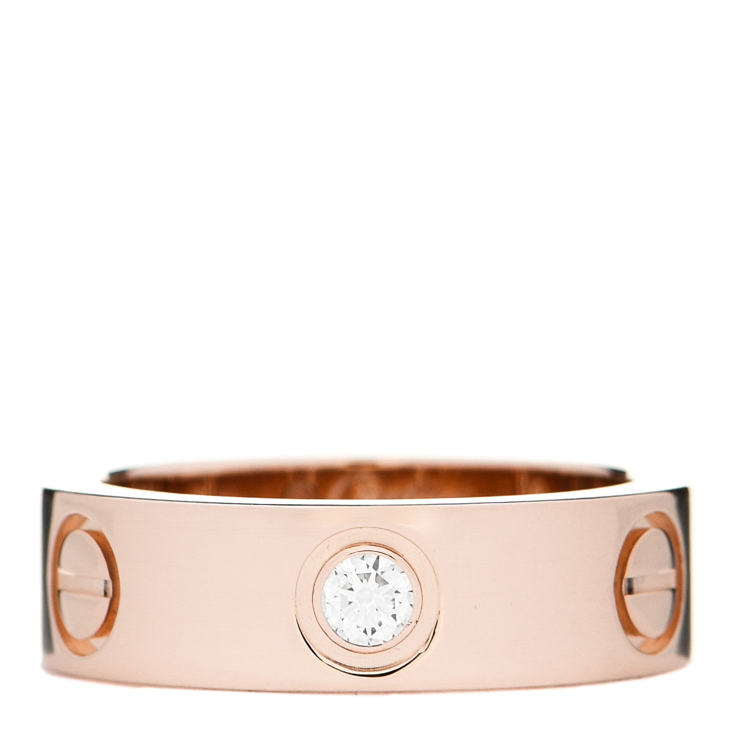 Cartier 18K Pink Gold 3 Diamond 5.5mm LOVE Ring 49 5 1 of 4