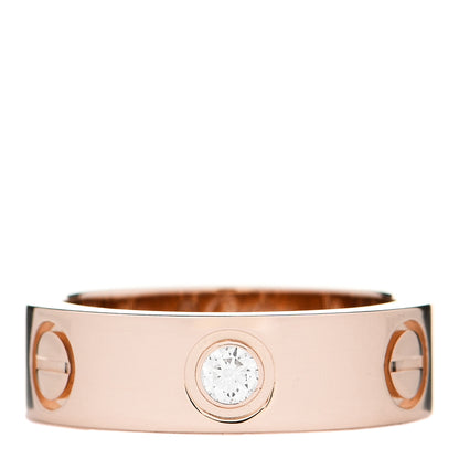 Cartier 18K Pink Gold 3 Diamond 5.5mm LOVE Ring 49 5 1 of 4