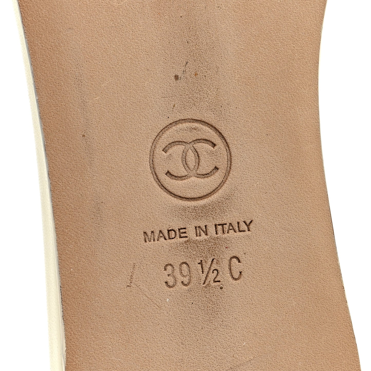 Lambskin Pearl Crystal CC Mules Sandals 39.5 Ivory Black