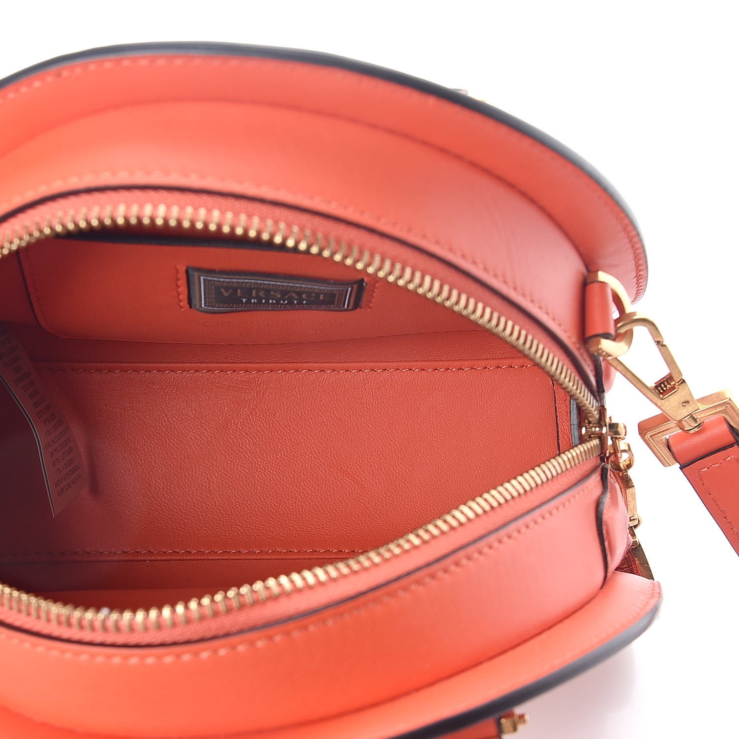 Calfskin Small Medallion Tribute Bowling Bag Orange