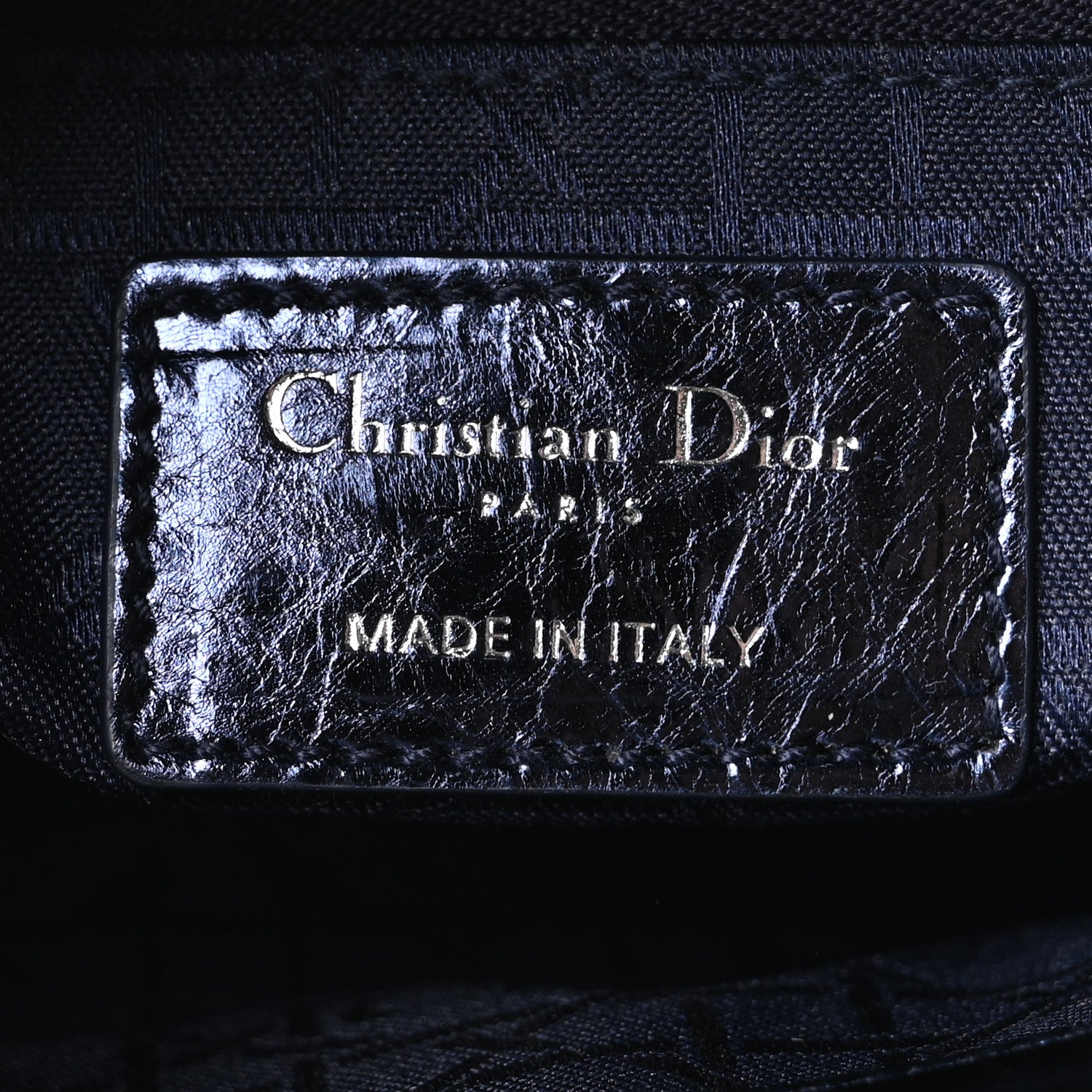 Christian Dior Metallic Crinkled Lambskin Cannage Mini Lady Dior Blue 6 of 10