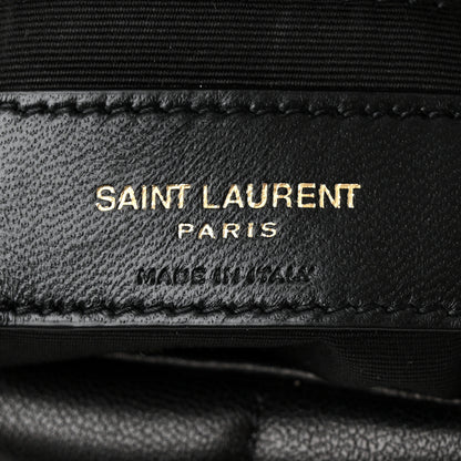 Saint Laurent Lambskin Quilted Toy Loulou Puffer Monogram Chain Satchel Black 6 of 11