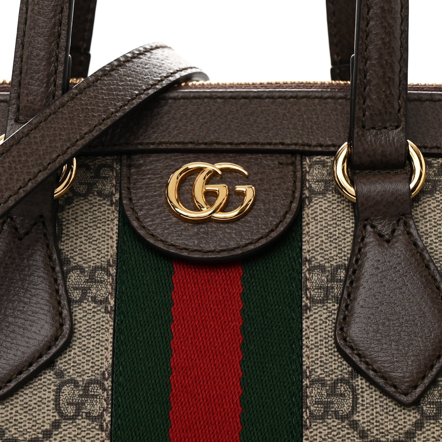 Gucci GG Supreme Monogram Web Medium Ophidia Tote Bag Brown 8 of 10