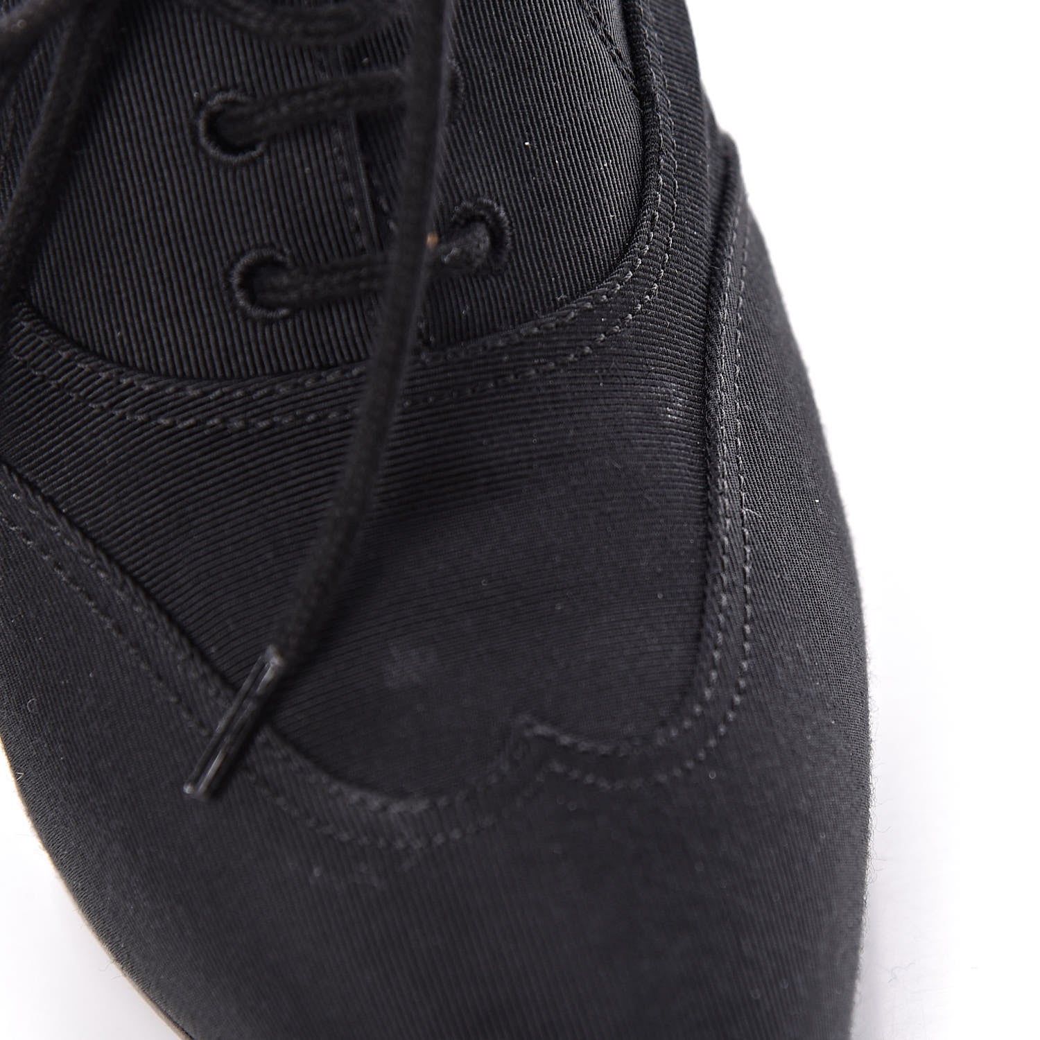 Chanel Grosgrain Pearl Bow CC Oxford Lace Up Booties 37.5 Black 8 of 10