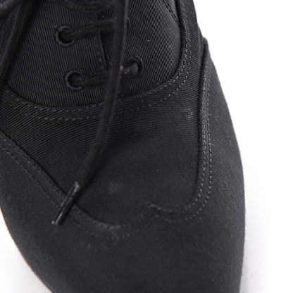 Chanel Grosgrain Pearl Bow CC Oxford Lace Up Booties 37.5 Black 8 of 10