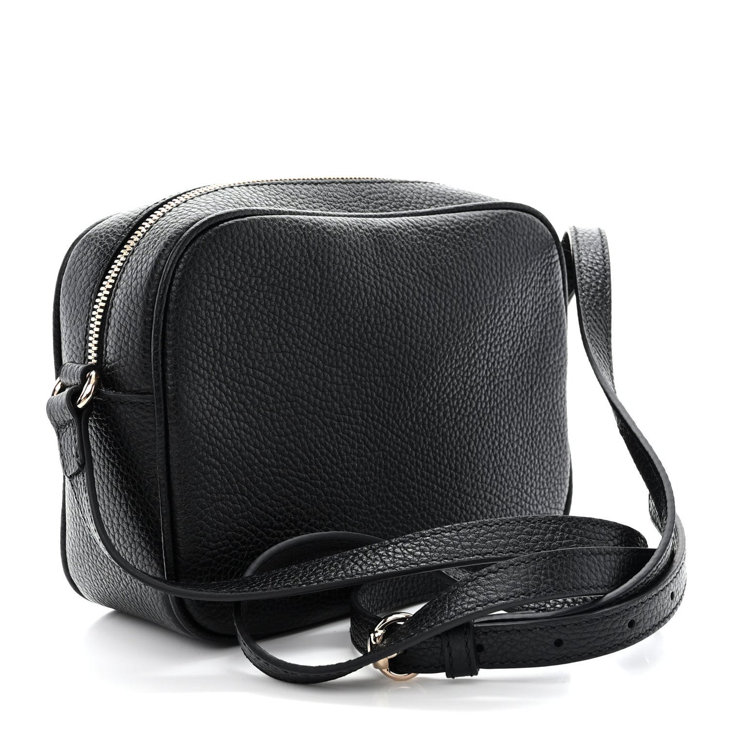 Pebbled Calfskin Small Soho Disco Bag Black