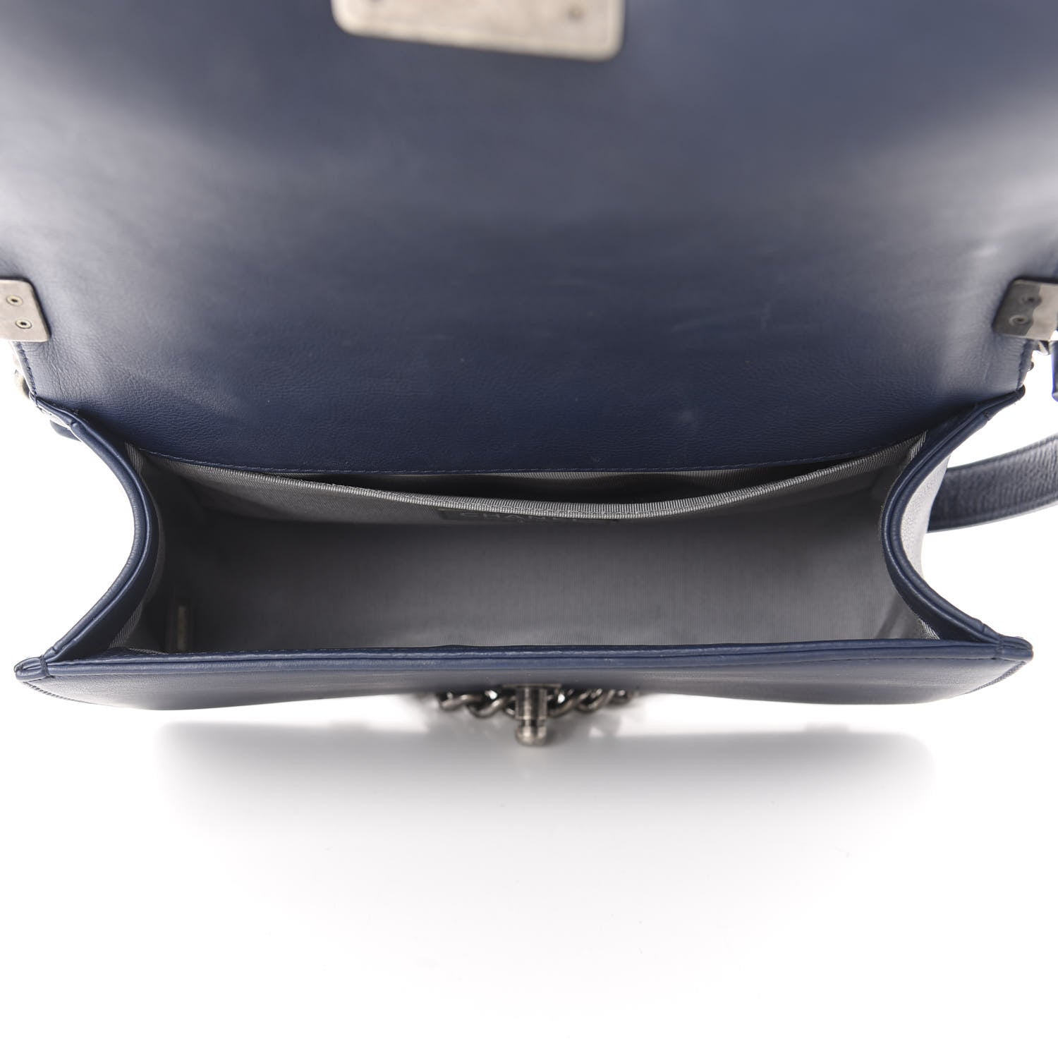 Chanel Calfskin Double Stitch Medium Boy Flap Navy Blue 5 of 12