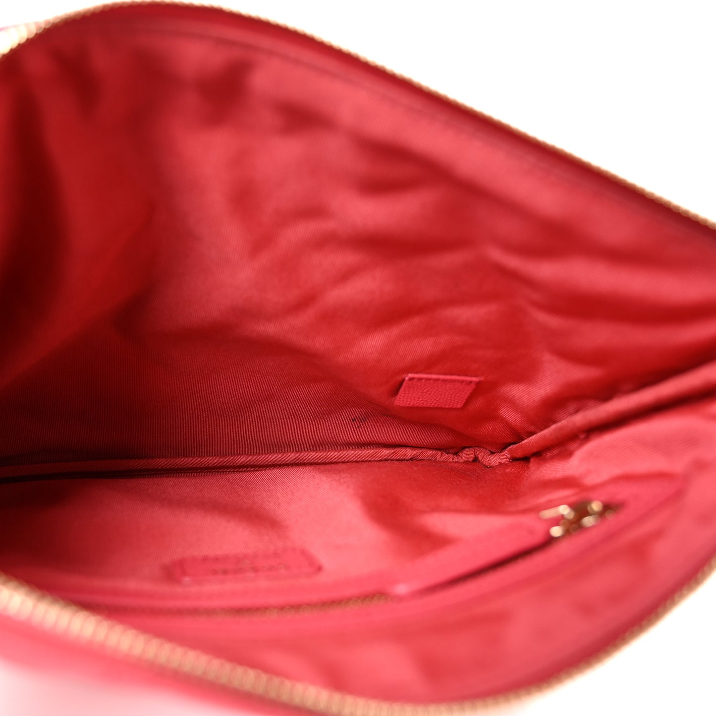Caviar Quilted Medium Cosmetic Case Dark Pink