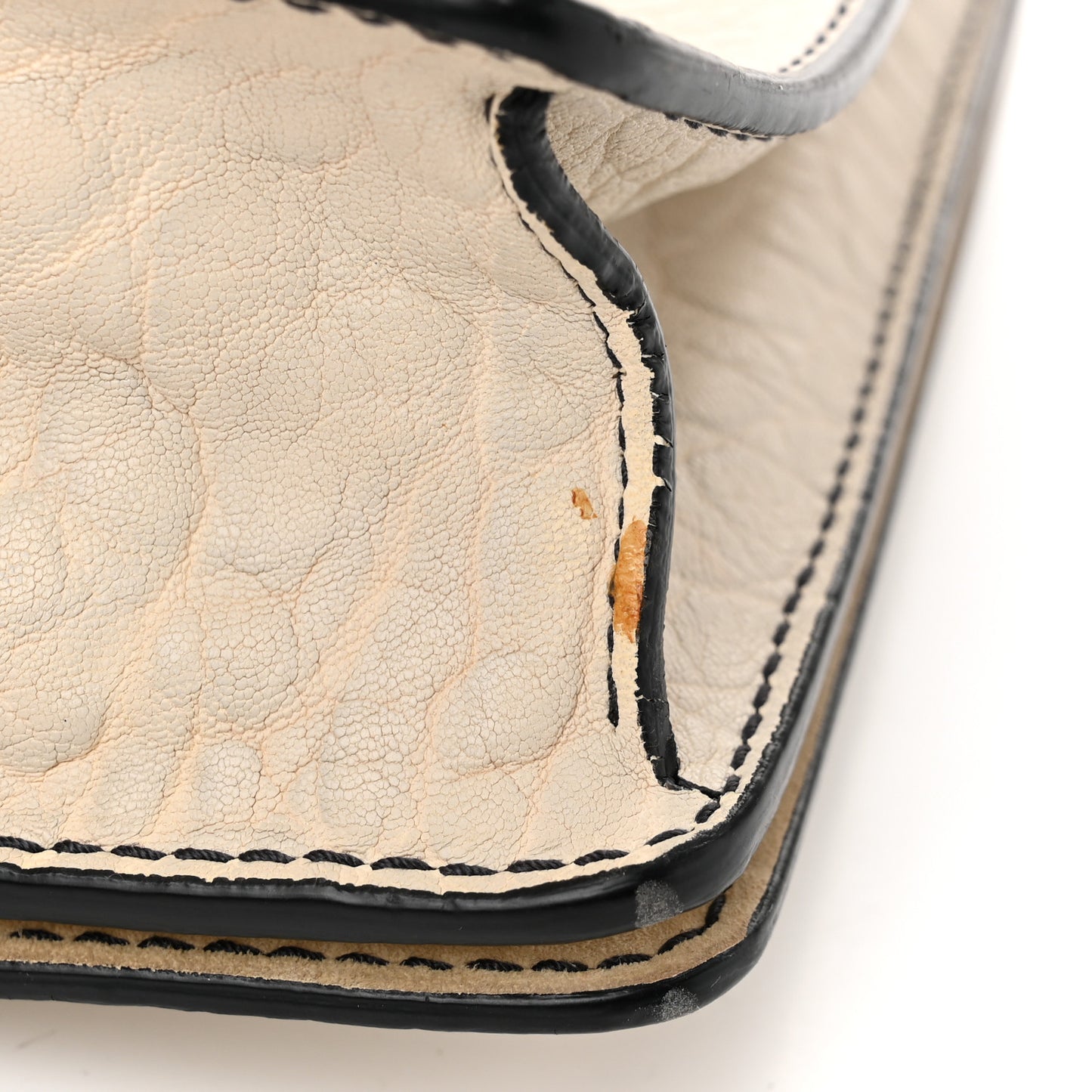 Canyon Grained Lambskin J'Adior Chain Flap Bag Off White