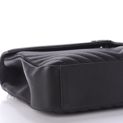 Saint Laurent Sheepskin Matelasse Chevron Monogram Monochrome Large College Satchel Black 7 of 12