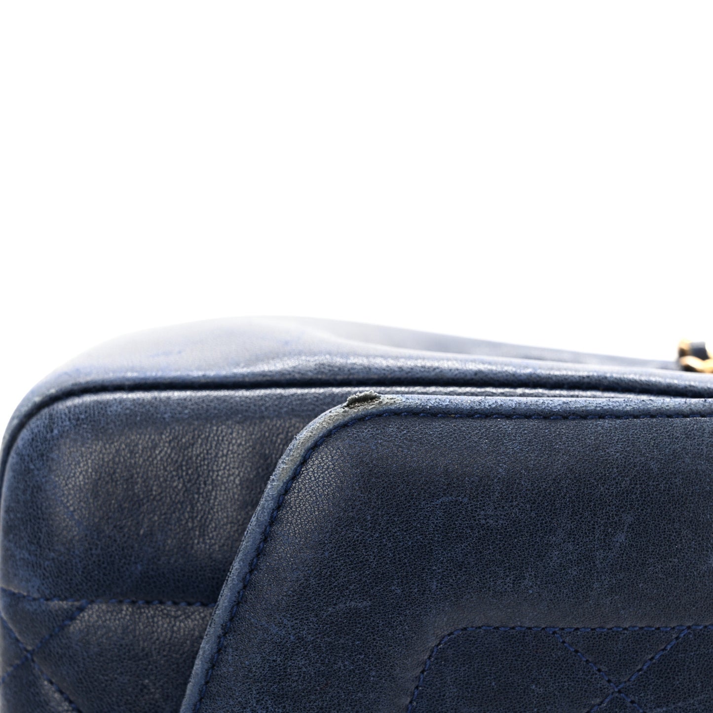 Lambskin Quilted Small Single Flap Blue