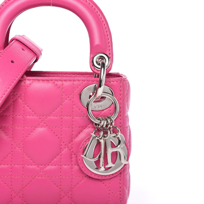Christian Dior Lambskin Cannage Nano Lady Dior Fuchsia 9 of 10