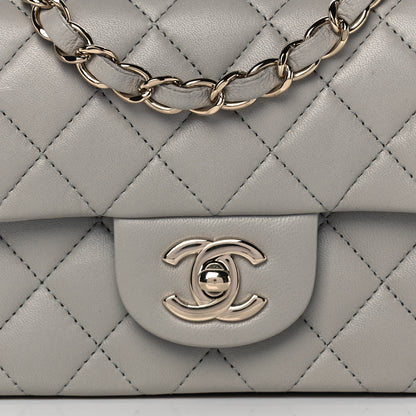 Chanel Lambskin Quilted Mini Rectangular Flap Grey 9 of 12