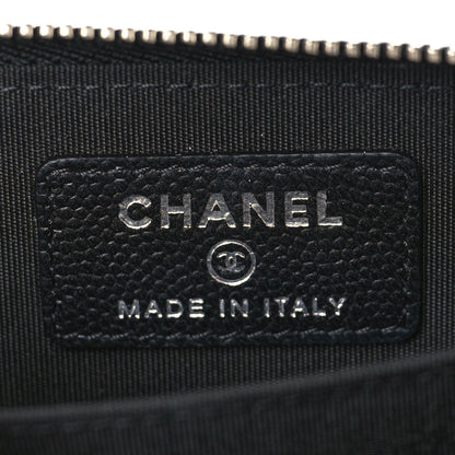 Chanel Caviar Quilted Diamond CC Zip Around Coin Purse Black 6 of 9