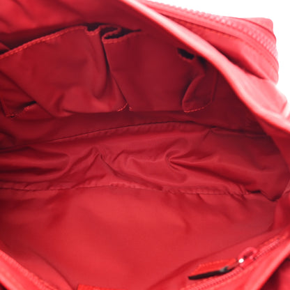 Gucci Nylon Monogram Double Buckle Flap Messenger Bag Vibrant Red 5 of 13