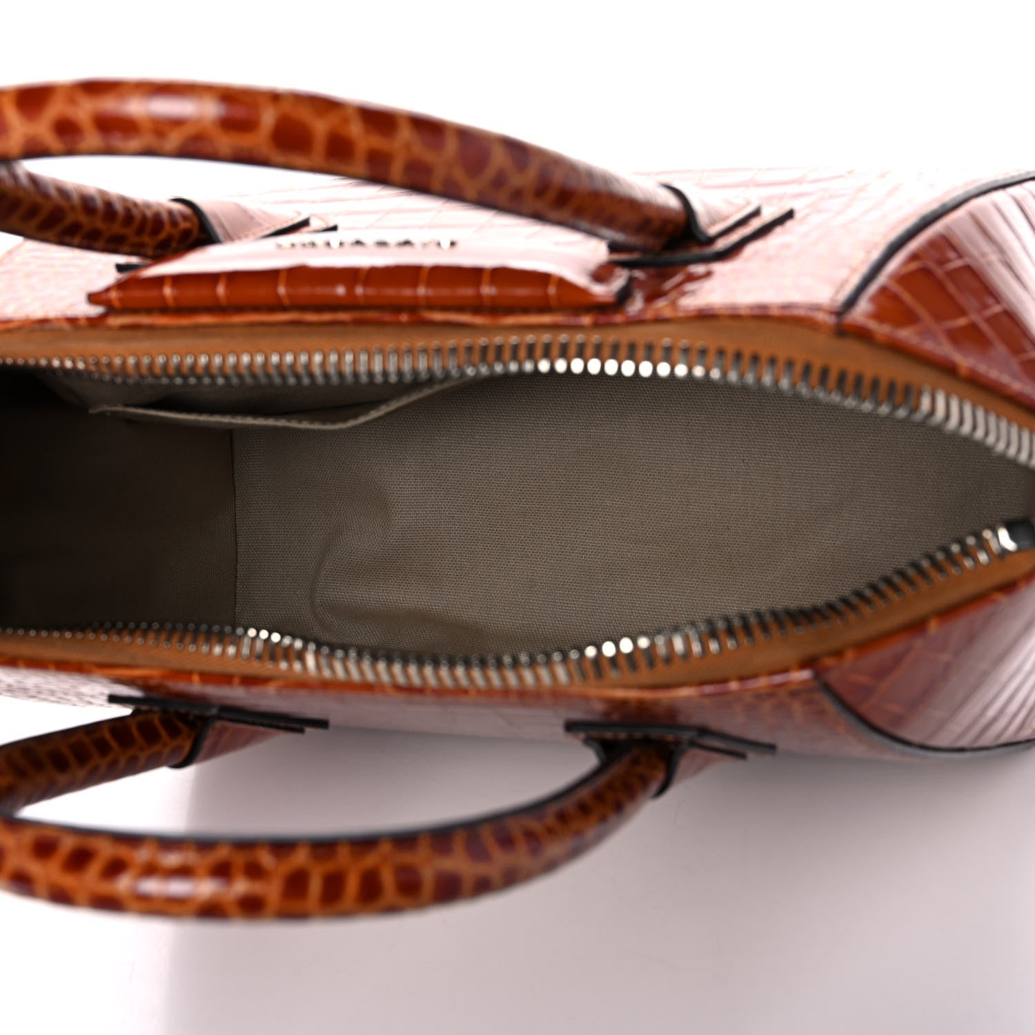 Givenchy Calfskin Crocodile Embossed Small Antigona Cognac 5 of 12